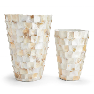 HNH Craft Factory-Jarrón moderno para decoración del hogar, jarrón con incrustaciones de concha de nácar real en bambú para decoración de mesa, OEM - Product Image 6