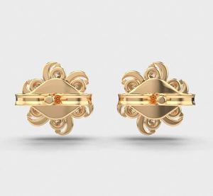 Boucles d'oreilles florales haut de gamme en diamant pour événements de luxe et mariages élégants, fabriquées en Inde, au meilleur prix. - Product Image 2