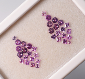 Ensemble de boucles d'oreilles en saphir rose naturel, formes et tailles variées, non chauffé et non traité, pierres précieuses en vrac pour la création de bijoux - Product Image 2