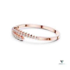 1.96 CT Rose <b>Gold</b> Round Lab Grown Diamond Bypass Bracelet in 14K <b>Solid</b> <b>Gold</b> - Product Image 5