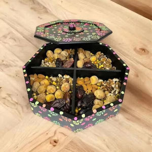 Bol à fruits secs en bois massif naturel, fait à la main, pour servir des noix, des bonbons, des fruits, vaisselle de cuisine, de salle à manger, respectueux de l'environnement - Product Image 1