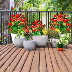 Juego de 3 Macetas de Cemento de Alta Calidad, Estilo GRC, para Piso y Jardín, del Mejor Proveedor - Product Image 6