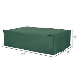 Housse de canapé d'extérieur robuste et imperméable 97"x65"x26" vert foncé pour ensemble de salon de jardin, fournitures de jardin - Product Image 3