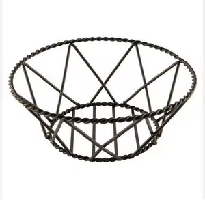 Panier à fruits moderne en fil métallique, grand panier de rangement rond en maille métallique avec poignées latérales pour la maison et la cuisine - Product Image 2