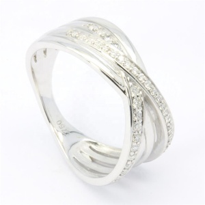 Vente en gros OEM, bagues de mariage en or massif 18 carats, design classique, diamants naturels, bijoux pour femmes, coupe brillante blanche, couleur G-H, SI1 - Product Image 5