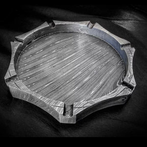 Cendrier en acier Damas durable, cendrier en métal de qualité supérieure pour cigarettes et cigares, accessoire décoratif pour la maison et la table - Product Image 6