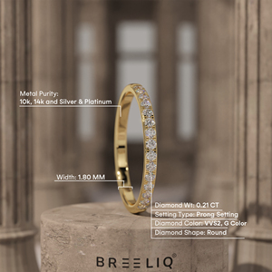 Anillo de boda elegante con diamantes, anillo de eternidad de corte redondo, banda de diamantes delgada de lujo para mujer, joyería nupcial minimalista, anillo atemporal - Product Image 6