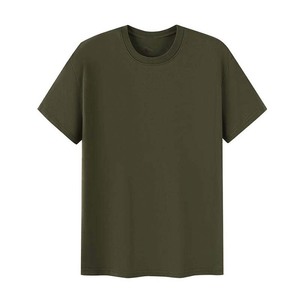 T-shirt à manches courtes pour homme, col rond, coupe classique, couleur unie, décontracté, tricoté, 100% coton jersey, design uni - Product Image 4