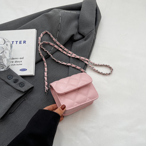 2026 Hot Sale Women’s Fashion Leather Bag Solid Color Long Chain Mini Crossbody Waterproof Lightweight <b>Small</b> Square Bag - Product Image 2