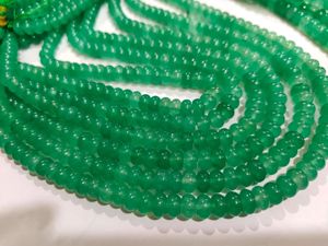 Perles de quartz vert naturel en forme de rondelle, lisses, 8 mm, vendues par brin de 8 pouces de long - Product Image 4