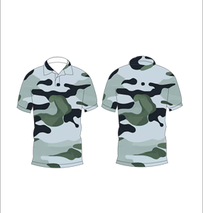 เสื้อโปโลลายพรางสีเขียวเทาอ่อนสำหรับผู้ชายแขนสั้นเสื้อยืดกอล์ฟพิมพ์ลายลำลอง - Product Image 3