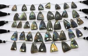 Natural Labradorite Faceted Triangle Shape Beads 16-18 MM Trillion Cut Flashy Labradorite <b>Gemstone</b> Beads 7 Inch Triangle Beads - Product Image 5