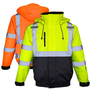Chaqueta de Seguridad Reflectante de Alta Visibilidad para Hombre, con Logotipo Personalizado, Impermeable, de Forro Polar, para Invierno, de Manga Larga, Ropa de Trabajo de Alta Visibilidad - Product Image 1