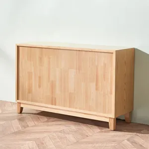 Aparador de Madera India Reciclada Vintage, Tejido a Mano con Ratán, con Dos Puertas y Cuatro Cajones para Sala de Estar - Product Image 5
