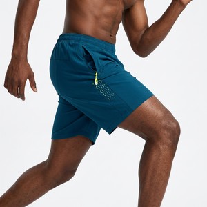 Shorts de course bleus à séchage rapide pour hommes avec poches latérales et motif à pois pour l'été - Product Image 6