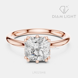 Bague de fiançailles en diamant de laboratoire taille coussin certifié IGI 1,75 carat, or blanc 14 carats, couleur F+, clarté VS+, bague de promesse, cadeau pour femme - Product Image 3