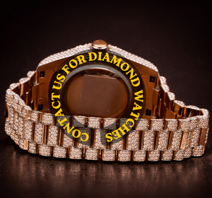 นาฬิกาแฟชั่นดีไซน์เนอร์สำหรับทุกเพศ สายควอตซ์ 25 ซม. ประดับเพชรโมอิสซาไนต์ระยิบระยับระดับพรีเมียม ตัวเรือนโรสโกลด์สุดหรู เหมาะสำหรับงานปาร์ตี้ - Product Image 2