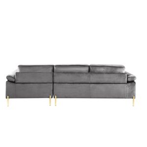 Divano in Velluto Grigio Urbano per Soggiorno - Product Image 3