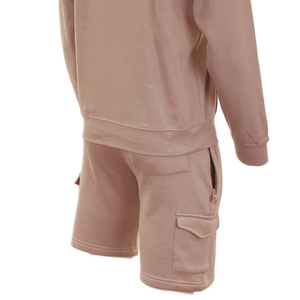 Ensemble de survêtement décontracté d'hiver pour homme, haut à capuche et short, 100 % coton, séchage rapide, couleurs contrastées, logo personnalisé, vente en gros - Product Image 6