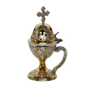 Mélange d'argent et d'or Brûleur d'encens juif Fourniture en gros Porte-parfum de Noël le plus tendance Brûleur à pastille en laiton Offre Spéciale - Product Image 3