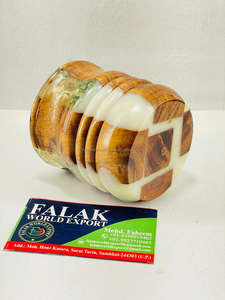 Nuevo Quemador de Incienso Bakhoor Hecho a Mano con Madera y Resina Epoxi, Porta Incienso Tradicional de Carbón para Conos de Incienso de Sándalo - Product Image 3