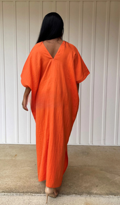 Top Trendy Double Gauze Cotton <b>Kaftan</b> Maxi Dress Loose Boho Dress Airy Cotton <b>Summer</b> Dress Comfortable Lounge Wear - Product Image 3