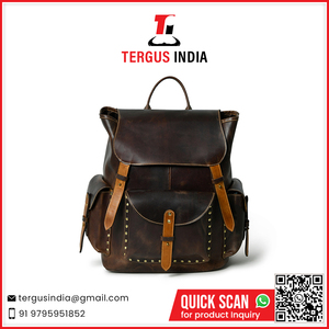 Luxury Genuine Leather <b>Backpack</b> for Men Stylish Office <b>College</b> and Business Use with Multiple Pockets - Product Image 2