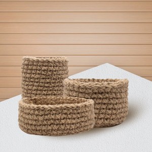 Handwoven Natural Jute Fruit <b>Basket</b> Rustic Decorative Storage <b>Basket</b> for Kitchen Dining <b>Table</b> - Product Image 2