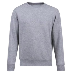 Sudadera de Cuello Redondo para Hombre, Corte Regular, Color Gris Sólido, Tejido de Algodón, Estilo Casual para Otoño - Product Image 1
