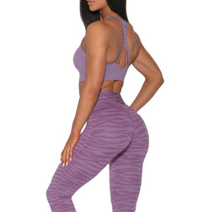 Nouvel ensemble de vêtements de sport réversibles pour femmes, ensemble de yoga pour femmes, motif uni, taille plus, leggings de yoga élastiques pour l'entraînement physique - Product Image 2
