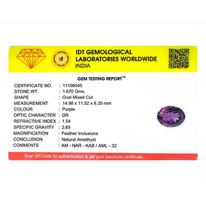 Certified Wholesale Natural Amethyst-8.35 Carat-Brilliant Cut Faceted Gemstone - Product Image 4