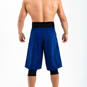 Men's Royal Blue Board Shorts Mid Waist Drawstring Quick Dry Knitted OEM Service Casual Swim Trunks Custom - Product Image 3