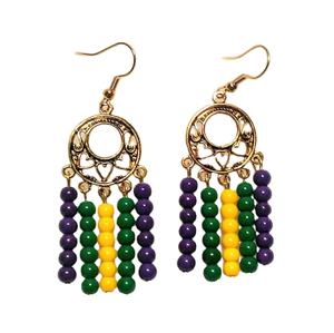 Bijoux de mode Boucles d'oreilles brodées de perles de rocaille d'Inde Boucles d'oreilles multicolores faites à la main pour femmes et filles - Product Image 6