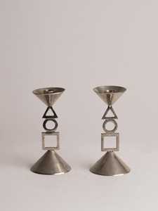 Élégant porte-bougie en métal argenté, support géométrique pour bougies coniques, pour mariage, table à manger, chambre à coucher, décoration de la maison - Product Image 2