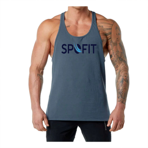 Custom <b>Mens</b> <b>Stringer</b> Gym Tank Top Quick Dry Fitness Workout <b>Vest</b> Sleeveless Bodybuilding Training Singlet OEM Private Label - Product Image 4