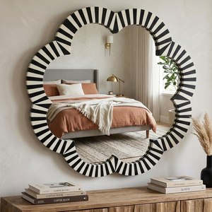 Handmade wooden Bone inlay modern pattern mirror frame - Product Image 5