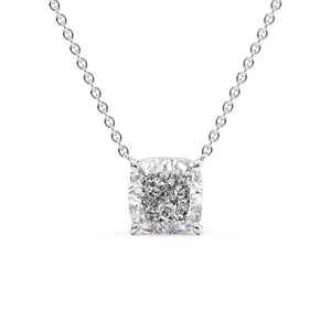 Collar con Colgante de Moissanita Corte Cojín, Plata de Ley 925, Collar Solitario con Diamante, Joyería Clásica para Novia, Boda, para Mujer - Product Image 1
