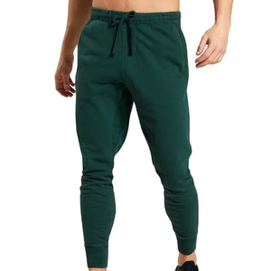 <b>Men</b> Green Cotton Sweatpants Elastic Waist Drawstring Casual <b>Joggers</b> With Side Pockets Breathable Midweight Autumn Wear - Product Image 1