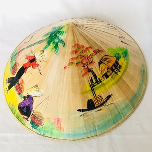 Vietnamese conical <b>hat</b> weaving natural bamboo & leaf <b>hats</b> manufacturer supply hand-painted non la - Product Image 2