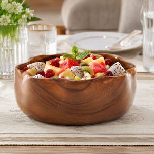Bol de service en bois de manguier de qualité supérieure, fait main, pour salade et fruits, décoratif, écologique, idéal pour la cuisine et la table, cadeau écologique - Product Image 2