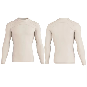 Rashguards de MMA beige/bronceado al por mayor para hombre, hechos en Pakistán, de la mejor calidad, manga larga, de secado rápido, para venta en línea. - Product Image 3