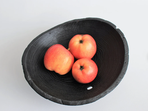 Frutero de Madera Negro de Lujo Premium, Centro de Mesa Decorativo Estilo Wabi Sabi, Tazón para Ensalada de Madera Quemada, Bandeja Ecológica para Fiestas y Entradas - Product Image 4