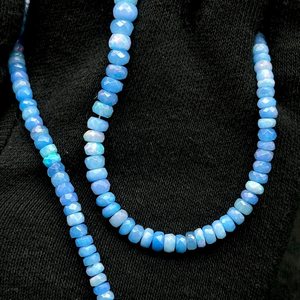 สร้อยคอโอปอลไฟเอธิโอเปียสีลาเวนเดอร์ธรรมชาติทรงรอนเดลล์เจียระไน ขนาด 4-6 มม. ประดับด้วยลูกปัดอัญมณี สร้อยคอแฟชั่นสำหรับผู้หญิง - Product Image 5