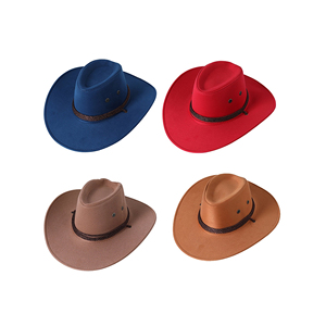 Chapeau de cowboy en cuir marron réglable avec motif pour les voyages en plein air en hiver, safari, unisexe, vente en gros - Product Image 2