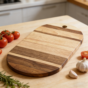 เขียงไม้กระถินทนทาน น้ำหนักเบา สำหรับหั่น สับ และเสิร์ฟ เหมาะสำหรับใช้ในครัวประจำวันและร้านอาหาร - Product Image 2