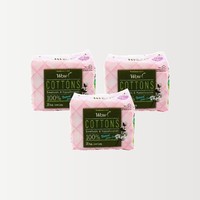 Protège-slips longs en coton Wow Pure Cotton, 20 pièces x 3 paquets, absorbants quotidiens longs