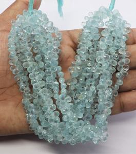 AAA Natural Aquamarine Faceted Tear Shape Briolette 5x7 MM Aquamarine Gemstone <b>Beads</b> <b>Blue</b> Transparent Aquamarine Teardrop <b>Beads</b> - Product Image 5