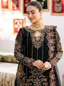 Chiffon de luxe brodé baroque, 3 pièces, non cousu / cousu - Product Image 2