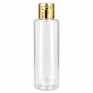 Botella PET Premium de 100 ml con Tapa Abatible Dorada |   Envases Cosméticos Transparentes para Lociones, Tónicos, Sueros, Productos para el Cuidado del Cabello y Belleza - Product Image 1