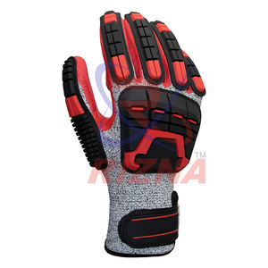 Guantes de Protección Anticorte para Trabajo, Guantes de Nitrilo Rojo Arena en la Palma, Guantes de Alto Impacto para Minería, Guantes Resistentes a Impactos - Product Image 5